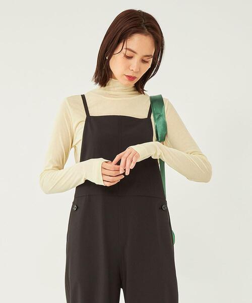 green label relaxing(グリーンレーベルリラクシング)の「シアー フライス タートル プルオーバー カットソー ②(Tシャツ/カットソー・レディース・モカ/ブラック/ホワイト/ダークグレー/クリーム・FREE)」の5枚目の写真