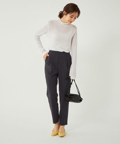 green label relaxing(グリーンレーベルリラクシング)の「シアー フライス タートル プルオーバー カットソー ②(Tシャツ/カットソー・レディース・モカ/ブラック/ホワイト/ダークグレー/クリーム・FREE)」の16枚目の写真