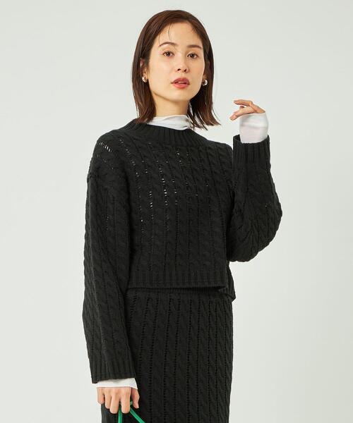 green label relaxing(グリーンレーベルリラクシング)の「シアー フライス タートル プルオーバー カットソー ②(Tシャツ/カットソー・レディース・モカ/ブラック/ホワイト/ダークグレー/クリーム・FREE)」の17枚目の写真