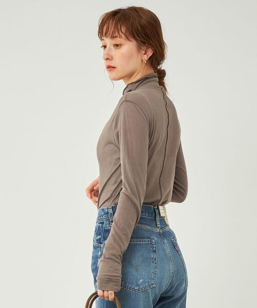 green label relaxing(グリーンレーベルリラクシング)の「シアー フライス タートル プルオーバー カットソー ②(Tシャツ/カットソー・レディース・モカ/ブラック/ホワイト/ダークグレー/クリーム・FREE)」の19枚目の写真