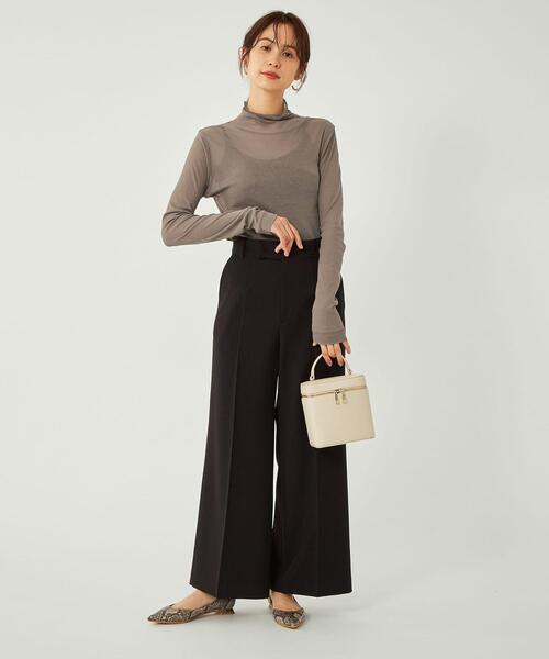 green label relaxing(グリーンレーベルリラクシング)の「シアー フライス タートル プルオーバー カットソー ②(Tシャツ/カットソー・レディース・モカ/ブラック/ホワイト/ダークグレー/クリーム・FREE)」の22枚目の写真