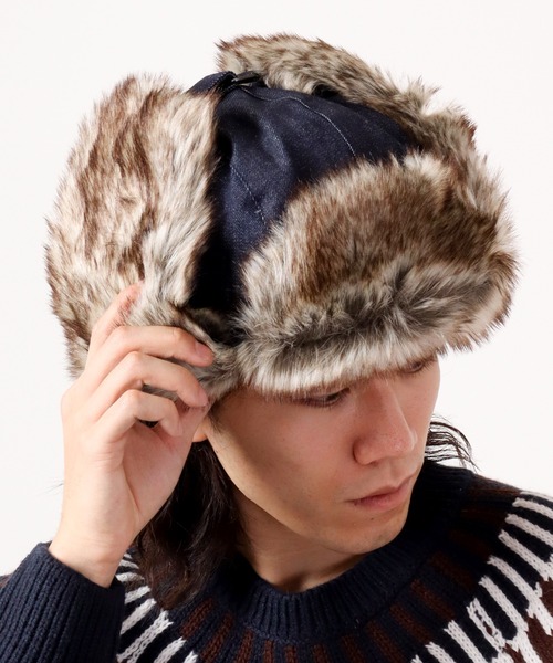 fabulous デニムエコファーフライトキャップ（キャップ）｜Fabulous（ファビュラス） 5,940円