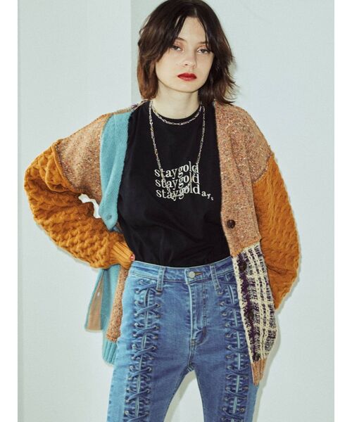 jouetie（ジュエティ）の「ミニロゴロンT（Tシャツ/カットソー・レディース・オフホワイト/ブラック・MEDIUM）」の6枚目の写真