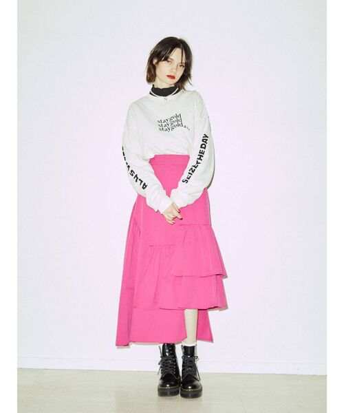 jouetie（ジュエティ）の「ミニロゴロンT（Tシャツ/カットソー・レディース・オフホワイト/ブラック・MEDIUM）」の16枚目の写真