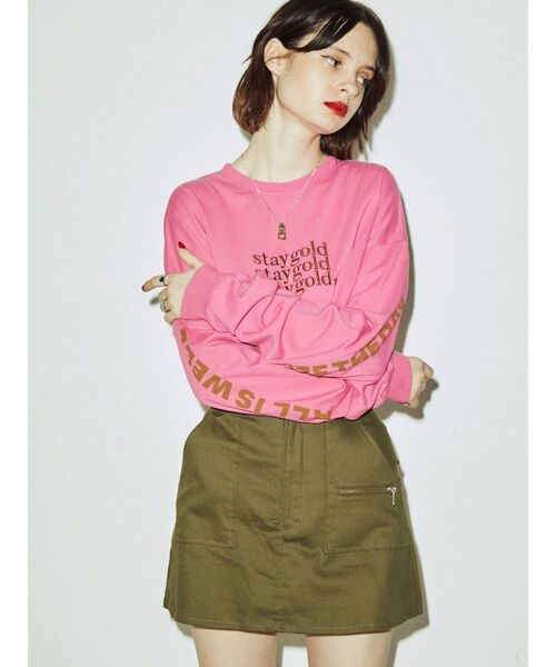 jouetie（ジュエティ）の「ミニロゴロンT（Tシャツ/カットソー・レディース・オフホワイト/ブラック・MEDIUM）」の21枚目の写真