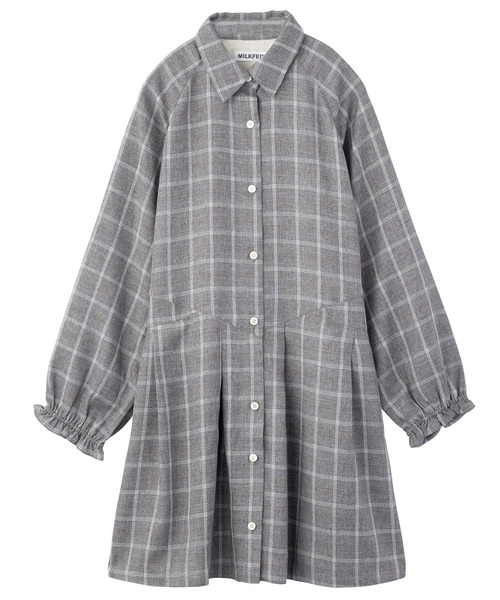 MILKFED.（ミルクフェド）の「PLAID TUNIC SHIRT（シャツ/ブラウス・レディース・ベージュ/ライトパープル/グレー・ONE SIZE）」の11枚目の写真