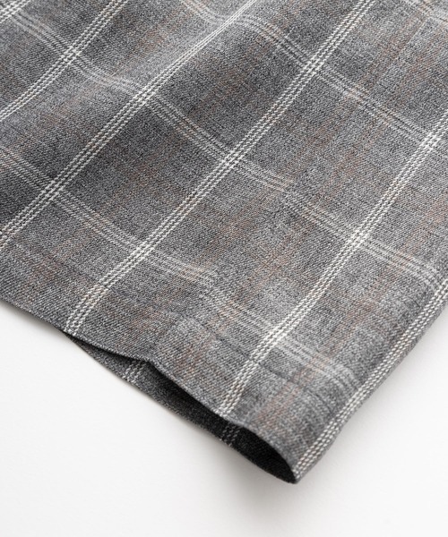 MILKFED.（ミルクフェド）の「PLAID TUNIC SHIRT（シャツ/ブラウス・レディース・ベージュ/ライトパープル/グレー・ONE SIZE）」の8枚目の写真
