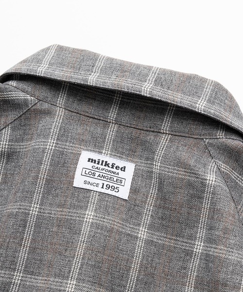 MILKFED.（ミルクフェド）の「PLAID TUNIC SHIRT（シャツ/ブラウス・レディース・ベージュ/ライトパープル/グレー・ONE SIZE）」の9枚目の写真
