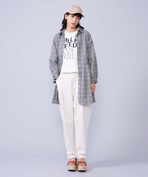 MILKFED.（ミルクフェド）の「PLAID TUNIC SHIRT（シャツ/ブラウス・レディース・ベージュ/ライトパープル/グレー・ONE SIZE）」の22枚目の写真