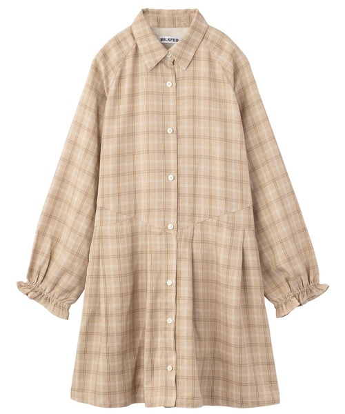 MILKFED.（ミルクフェド）の「PLAID TUNIC SHIRT（シャツ/ブラウス・レディース・ベージュ/ライトパープル/グレー・ONE SIZE）」の20枚目の写真
