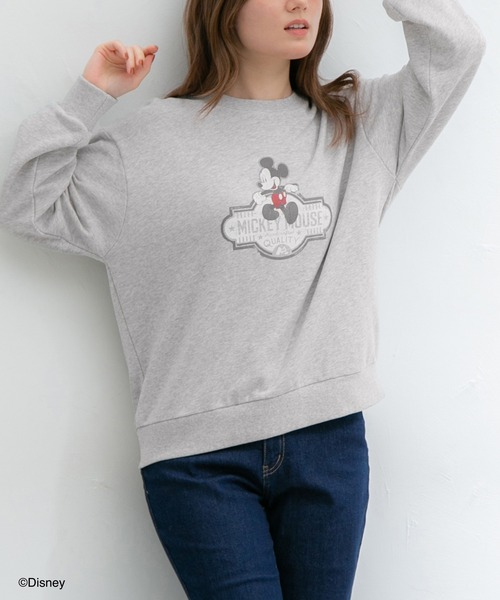 Honeys（ハニーズ）の「ディズニー／ゆるトップス（スウェット・レディース・スミクロ/アイボリー/オートミール/杢グレー/ブルー系その他・L/LL/M）」の4枚目の写真