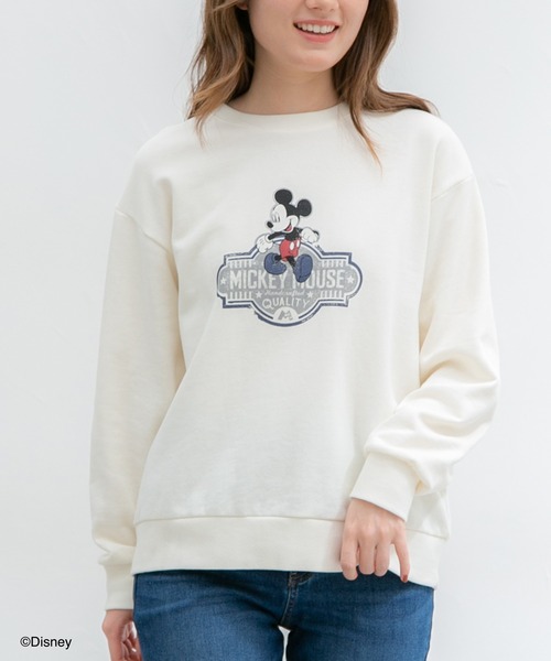 Honeys（ハニーズ）の「ディズニー／ゆるトップス（スウェット・レディース・スミクロ/アイボリー/オートミール/杢グレー/ブルー系その他・L/LL/M）」の2枚目の写真