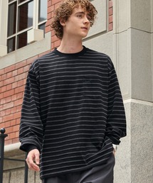 HECT（ヘクト）の「【HECT】Big Border L S Tee   ビッグシルエットボーダーロンT（Tシャツ/カットソー）」