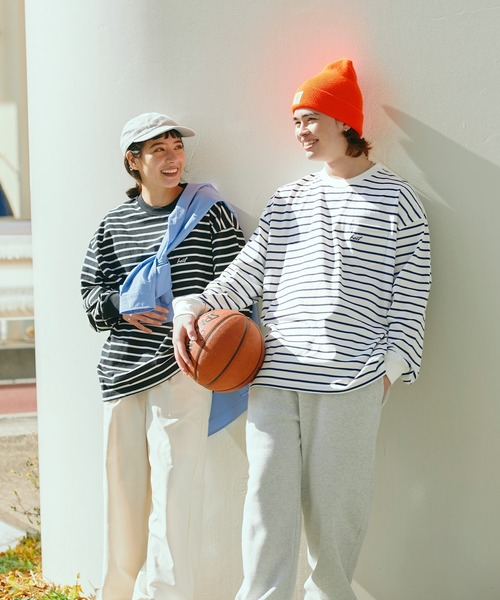 HECT（ヘクト）の「【HECT】Big Border L/S Tee / ビッグシルエットボーダーロンT（Tシャツ/カットソー・メンズ・ブラック/ネイビー/ホワイト/グリーン/ブラウン/チャコール/モカ/ブラック系/ホワイト系/ダークネイビー/ブルー/ベージュ・M/L/XL）」の21枚目の写真