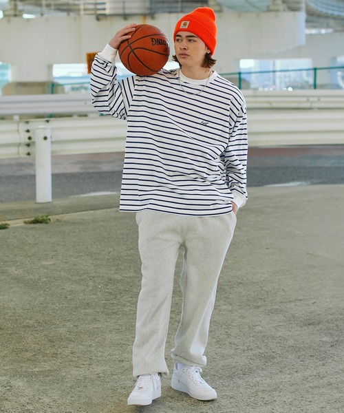 HECT（ヘクト）の「【HECT】Big Border L/S Tee / ビッグシルエットボーダーロンT（Tシャツ/カットソー・メンズ・ブラック/ネイビー/ホワイト/グリーン/ブラウン/チャコール/モカ/ブラック系/ホワイト系/ダークネイビー/ブルー/ベージュ・M/L/XL）」の22枚目の写真