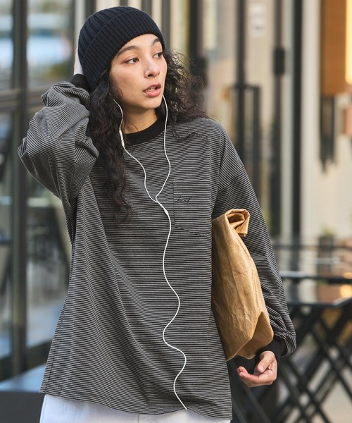 セール】【HECT】Big Border L/S Tee / ビッグシルエットボーダーロンT