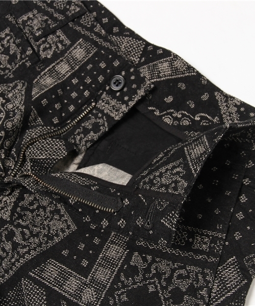 SHIPS JET BLUE（シップスジェットブルー）の「★★SHIPS JET BLUE(シップス ジェットブルー): コットン/リネン プリントクロップドパンツ（その他パンツ・メンズ・グリーン/ブラック/ネイビー・LARGE/MEDIUM/SMALL）」の4枚目の写真