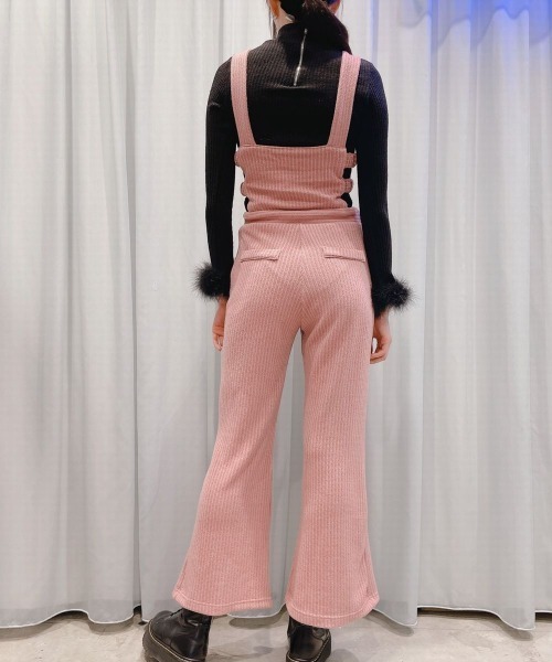 lilLilly（リルリリー）の「リブニットサロペット（つなぎ/オールインワン・レディース・ブラック/ピンク/ホワイト・FREE）」の10枚目の写真