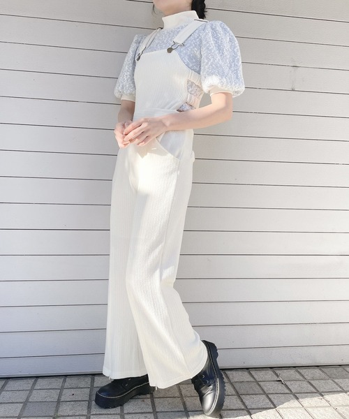 lilLilly（リルリリー）の「リブニットサロペット（つなぎ/オールインワン・レディース・ブラック/ピンク/ホワイト・FREE）」の22枚目の写真