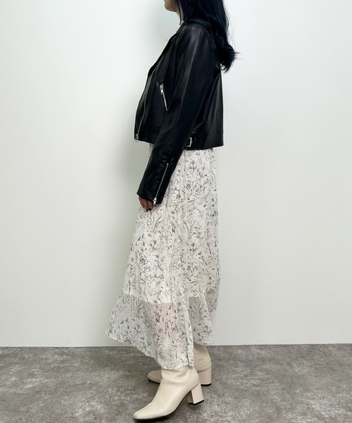 INGNI（イング）の「ライダースジャケット（ライダースジャケット・レディース・ブラック/ラベンダー/アイボリー・M）」の8枚目の写真