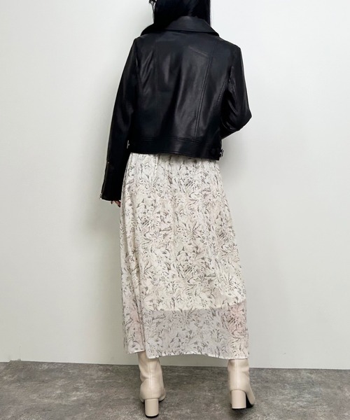 INGNI（イング）の「ライダースジャケット（ライダースジャケット・レディース・ブラック/ラベンダー/アイボリー・M）」の9枚目の写真