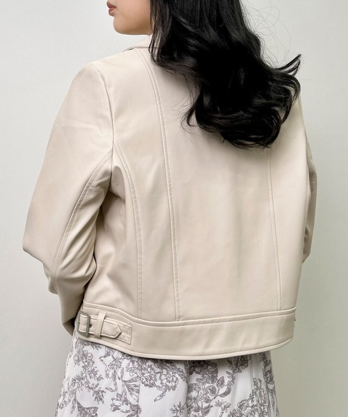 INGNI（イング）の「ライダースジャケット（ライダースジャケット・レディース・ブラック/ラベンダー/アイボリー・M）」の11枚目の写真