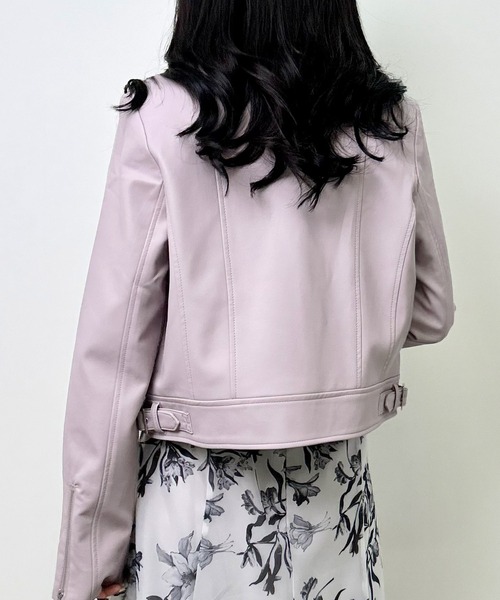 INGNI（イング）の「ライダースジャケット（ライダースジャケット・レディース・ブラック/ラベンダー/アイボリー・M）」の16枚目の写真