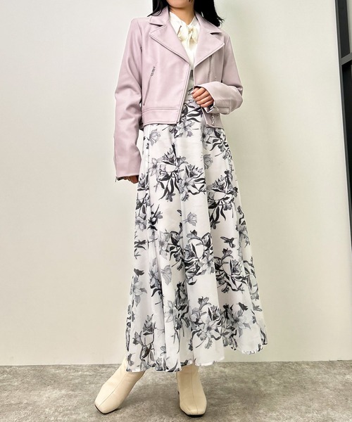 INGNI（イング）の「ライダースジャケット（ライダースジャケット・レディース・ブラック/ラベンダー/アイボリー・M）」の17枚目の写真