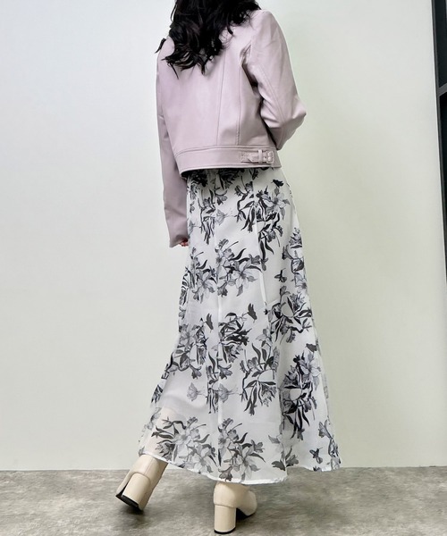 INGNI（イング）の「ライダースジャケット（ライダースジャケット・レディース・ブラック/ラベンダー/アイボリー・M）」の19枚目の写真