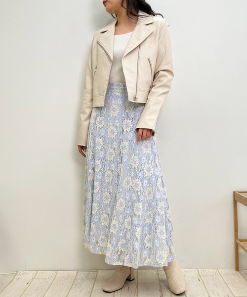 INGNI（イング）の「ライダースジャケット（ライダースジャケット・レディース・ブラック/ラベンダー/アイボリー・M）」の22枚目の写真