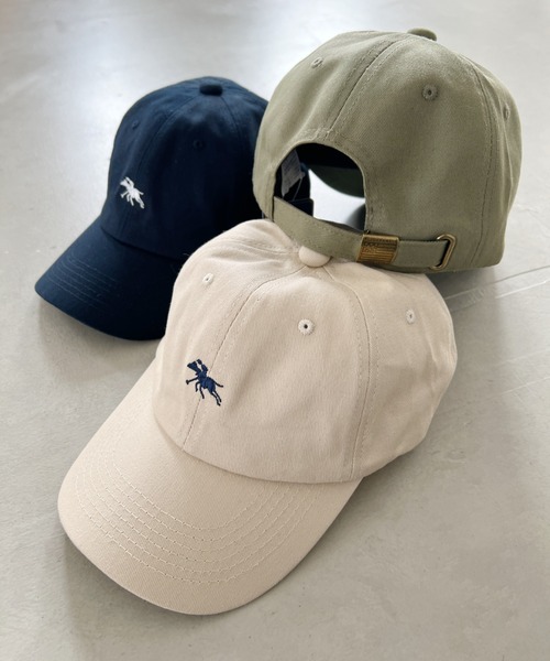 POLO CHAMPS（ポロチャンプス）の「【POLO CHAMPS/ポロチャンプス】別注 ワンポイント 刺繍  ユニセックス ローキャップ（キャップ・レディース・レッド/カーキ/ネイビー/ダークグリーン/ベージュ/ブラック/グレイッシュベージュ・FREE）」の11枚目の写真