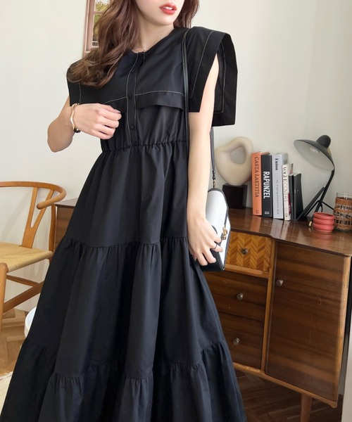 moment+（モーメントプラス）の「ステッチ配色 セーラーカラー