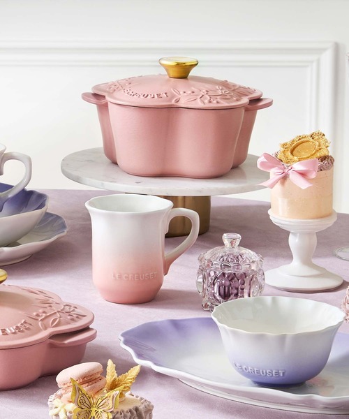 ル・クルーゼ　エレガントフリル ディッシュ　ナチュラルピンク　2枚セット　フリル Amazon｜ル・クルーゼ(Le Creuset) フリル・ディッシュ