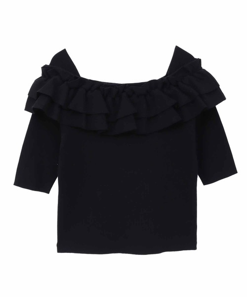 bibiy フリル付き黒ニットセーター Bibiy. 【美品】NINA RIBBON KNIT リボンニット 黒 - メルカリ
