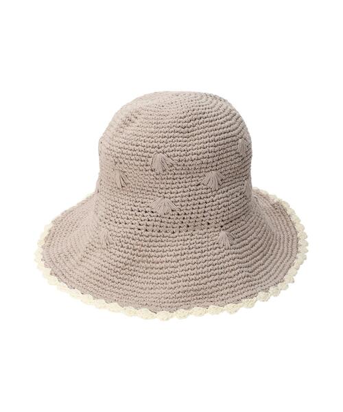 Samansa Mos2(サマンサ モスモス)の「飛び刺繍かぎ針ハット(ハット・レディース・モカ/キナリ・フリ-)」の3枚目の写真