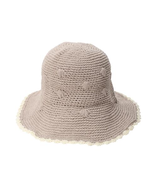 Samansa Mos2(サマンサ モスモス)の「飛び刺繍かぎ針ハット(ハット・レディース・モカ/キナリ・フリ-)」の4枚目の写真