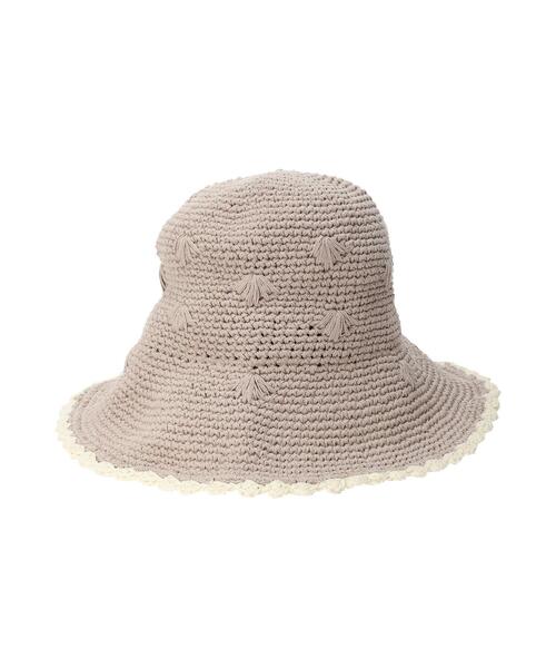 Samansa Mos2(サマンサ モスモス)の「飛び刺繍かぎ針ハット(ハット・レディース・モカ/キナリ・フリ-)」の5枚目の写真