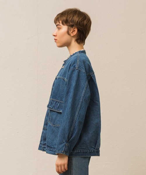 美品✨　UNUSED　13.5ozカットオフノーカラーデニムジャケット　白　2 UNUSED / 13.5oz denim cut off jacket – MaW SAPPORO