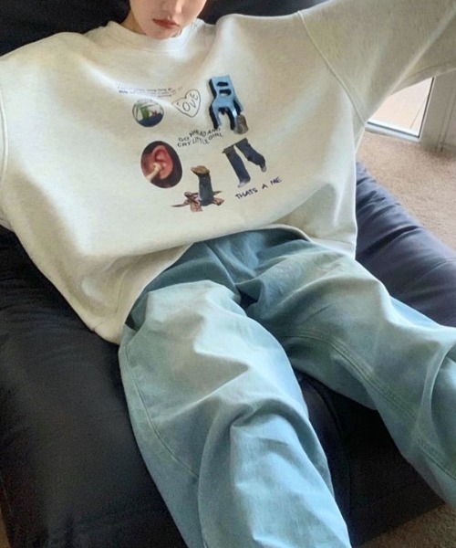 Vipoa(ヴィポア)の「COLLAGE ART OVERSIZE SWEAT(スウェット・レディース・ライトグレー/ブラック・FREE)」の11枚目の写真