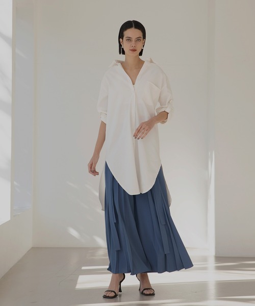 MIELI INVARIANT(ミエリインヴァリアント)の「Round Hem Long Shirt(シャツ/ブラウス・レディース・ホワイト・FREE)」の6枚目の写真