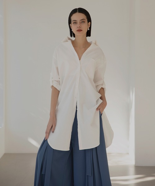MIELI INVARIANT(ミエリインヴァリアント)の「Round Hem Long Shirt(シャツ/ブラウス・レディース・ホワイト・FREE)」の10枚目の写真