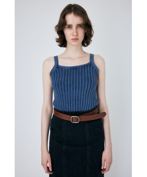 MOUSSY（マウジー）の「STONE WASH KNIT キャミソール（キャミソール・レディース・オレンジ/ライトベージュ/ネイビー・FREE）」の3枚目の写真