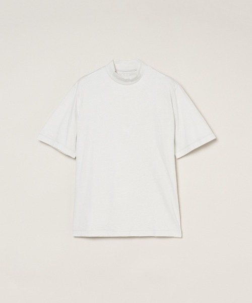 three dots(スリードッツ)の「サンデッドジャージー モックネックTシャツ Steve(Tシャツ/カットソー・メンズ・ホワイト/ネイビー/ライトグリーン/ブラック/グレー・LARGE/MEDIUM/X-LARGE/SMALL)」の1枚目の写真