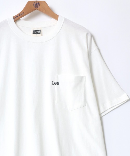 Lee（リー）の「Lee/リー POCKET S/S TEE/オーバーサイズ  ミニロゴ ワンポイント刺繍 ポケット 半袖Tシャツ/リンガーT/レディース メンズ（Tシャツ/カットソー・メンズ・ホワイト/ホワイト系その他/ブラック/グレー系その他・M/L/XL）」の2枚目の写真