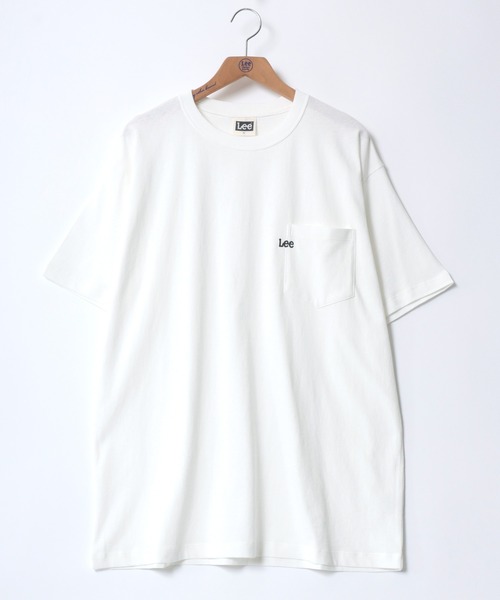 Lee（リー）の「Lee/リー POCKET S/S TEE/オーバーサイズ  ミニロゴ ワンポイント刺繍 ポケット 半袖Tシャツ/リンガーT/レディース メンズ（Tシャツ/カットソー・メンズ・ホワイト/ホワイト系その他/ブラック/グレー系その他・M/L/XL）」の5枚目の写真