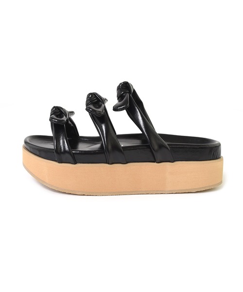 Alley by w closet(アリーバイダブルクローゼット)の「【Alley】厚底フットヘッドリボンサンダル(サンダル・レディース・レッド/ブラック・M/L)」の3枚目の写真