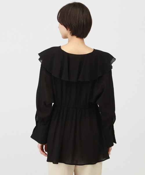 A part by(アパートバイ)の「ヨウリュウフリルブラウス(シャツ/ブラウス・レディース・オフホワイト/ブラック・FREE)」の13枚目の写真
