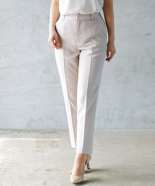 WHITE JOOLA（ホワイトジョーラ）の「【洗濯機OK＆ストレッチ＆3シーズンOK】ナチュラルクロス・ペンシルパンツ(裏付き）（スラックス・レディース・オフホワイト/ネイビー/ベージュ・SS/L/S/M/LL）」の17枚目の写真