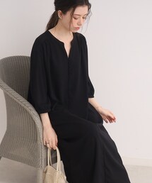 SHOO・LA・RUE | 【顔回りも、気になる体型もスッキリ】多ボタンジョーゼットワンピース(ワンピース)