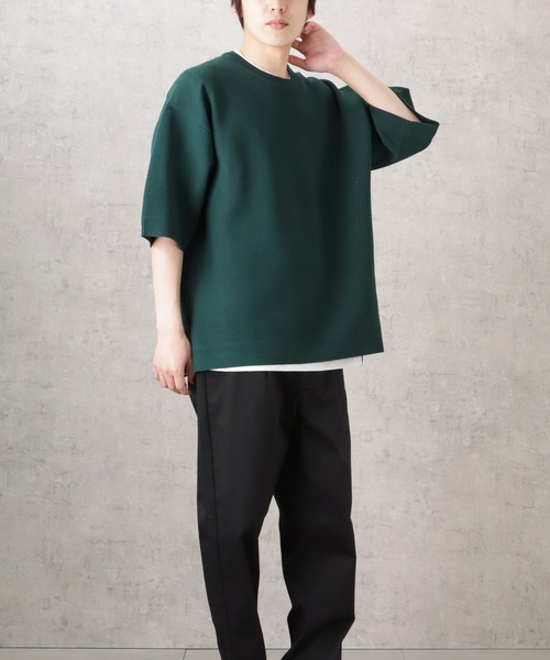 URBAN COLLECTION(アーバンコレクション)の「半袖ニット+半袖Tシャツ セット アンサンブル(Tシャツ/カットソー・メンズ・ネイビー/グリーン/ブラック/アイボリー・L/M/XL)」の7枚目の写真
